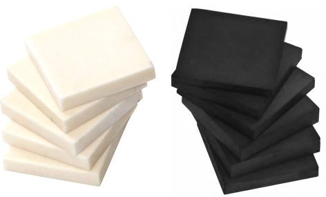 Płytki prostopadłościenne o różnej grubości wykonane z Al2O3 i SiC ​